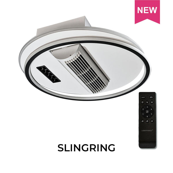 SLINGRING Ceiling Fan with LED Light, Remote Control & Voice Command (Aladdin Smart Control)