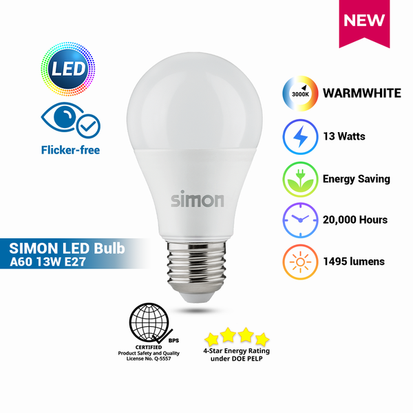SIMON LED BULB A60 13W E27