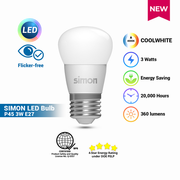 SIMON LED BULB P45 3W E27