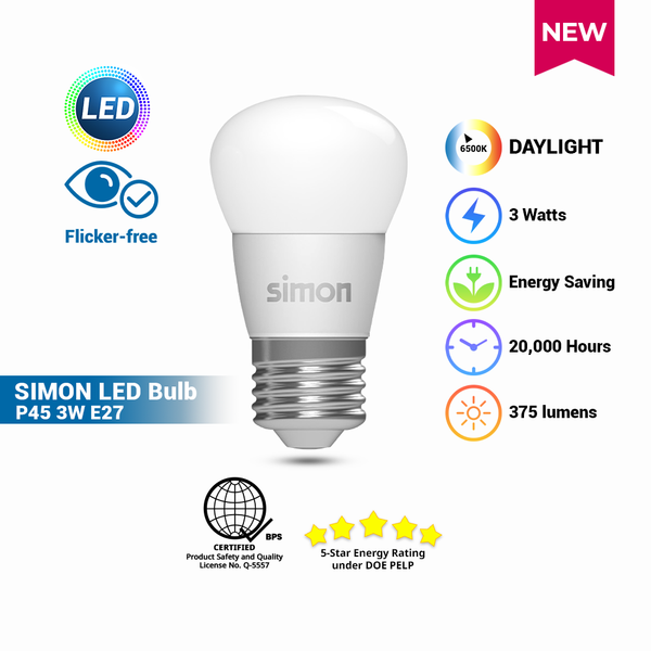 SIMON LED BULB P45 3W E27