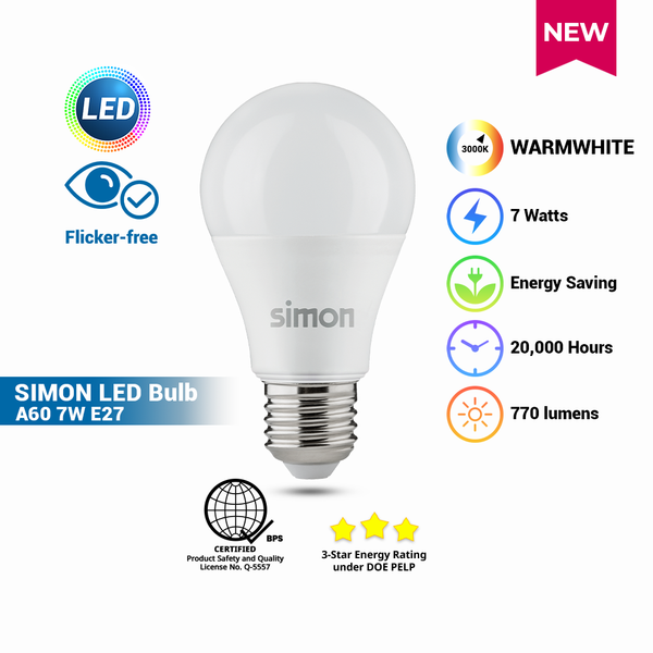SIMON LED BULB A60 7W E27
