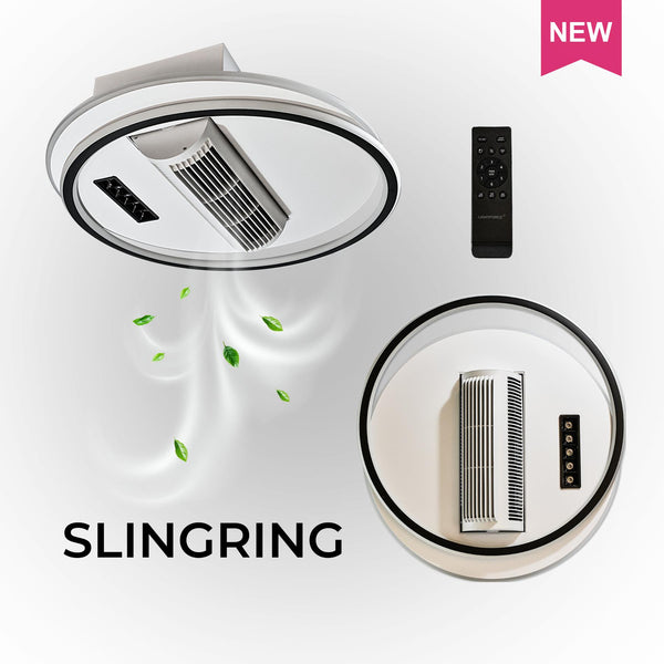 SLINGRING Ceiling Fan with LED Light, Remote Control & Voice Command (Aladdin Smart Control)