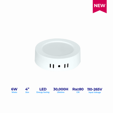Essential Surface Led Downlight DOB 6W 4" RD