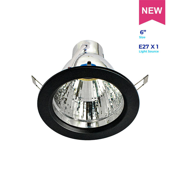 Downlight F50N 6" E27 Black