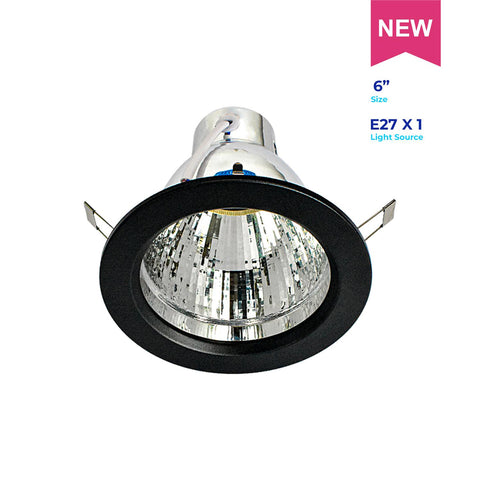 Downlight F50N 6" E27 Black