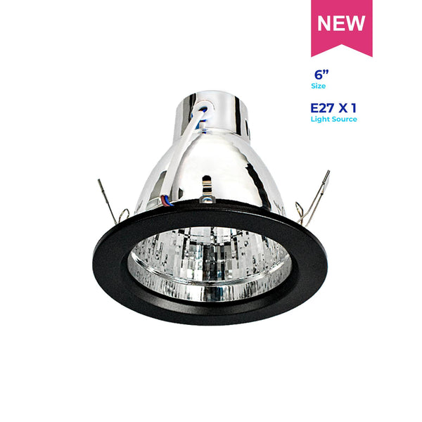 Downlight F50N 6" E27 Black