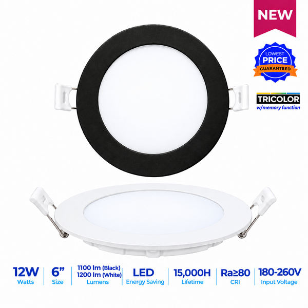 Led Recessed Downlight Essential 6" 12W RD Tricolor w/ memory function