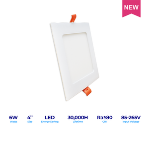 LED Superflat Essential 4" 6W SQ Tricolor