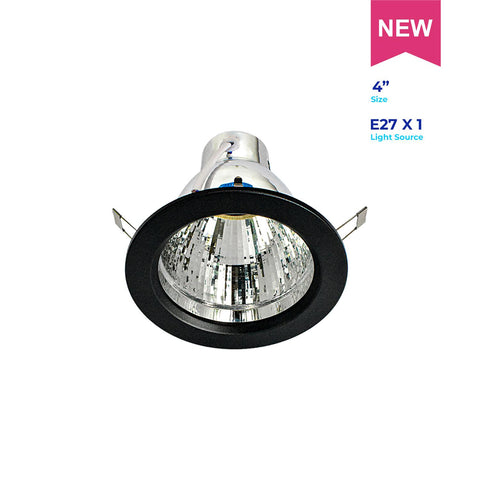 Downlight F40N 4" E27 Black