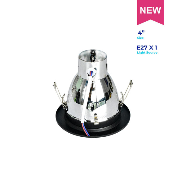 Downlight F40N 4" E27 Black