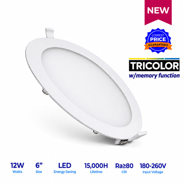 Led Recessed Downlight Essential 6" 12W RD Tricolor w/ memory function