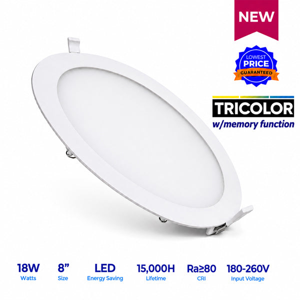 Led Recessed Downlight Essential 8" 18W RD Tricolor w/ memory function