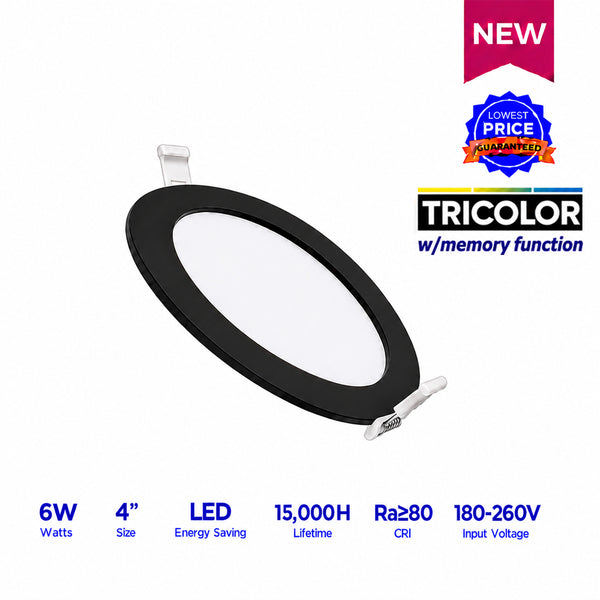 Led Recessed Downlight Essential 4" 6W RD Tricolor w/ memory function