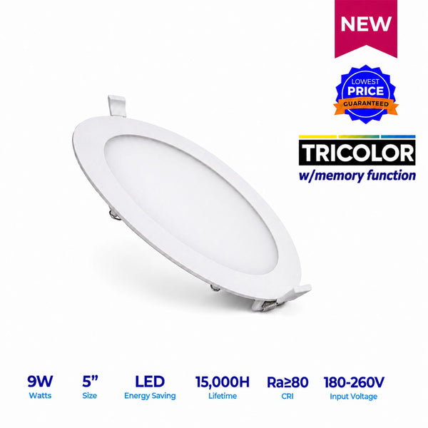 Led Recessed Downlight Essential 5" 9W RD Tricolor w/ memory function