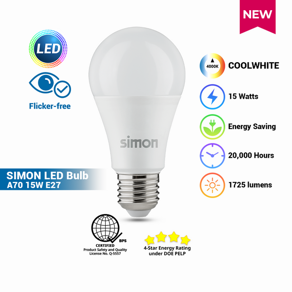 SIMON LED BULB A70 15W E27