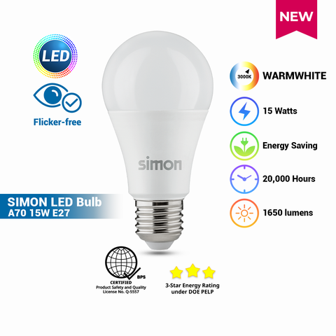 SIMON LED BULB A70 15W E27