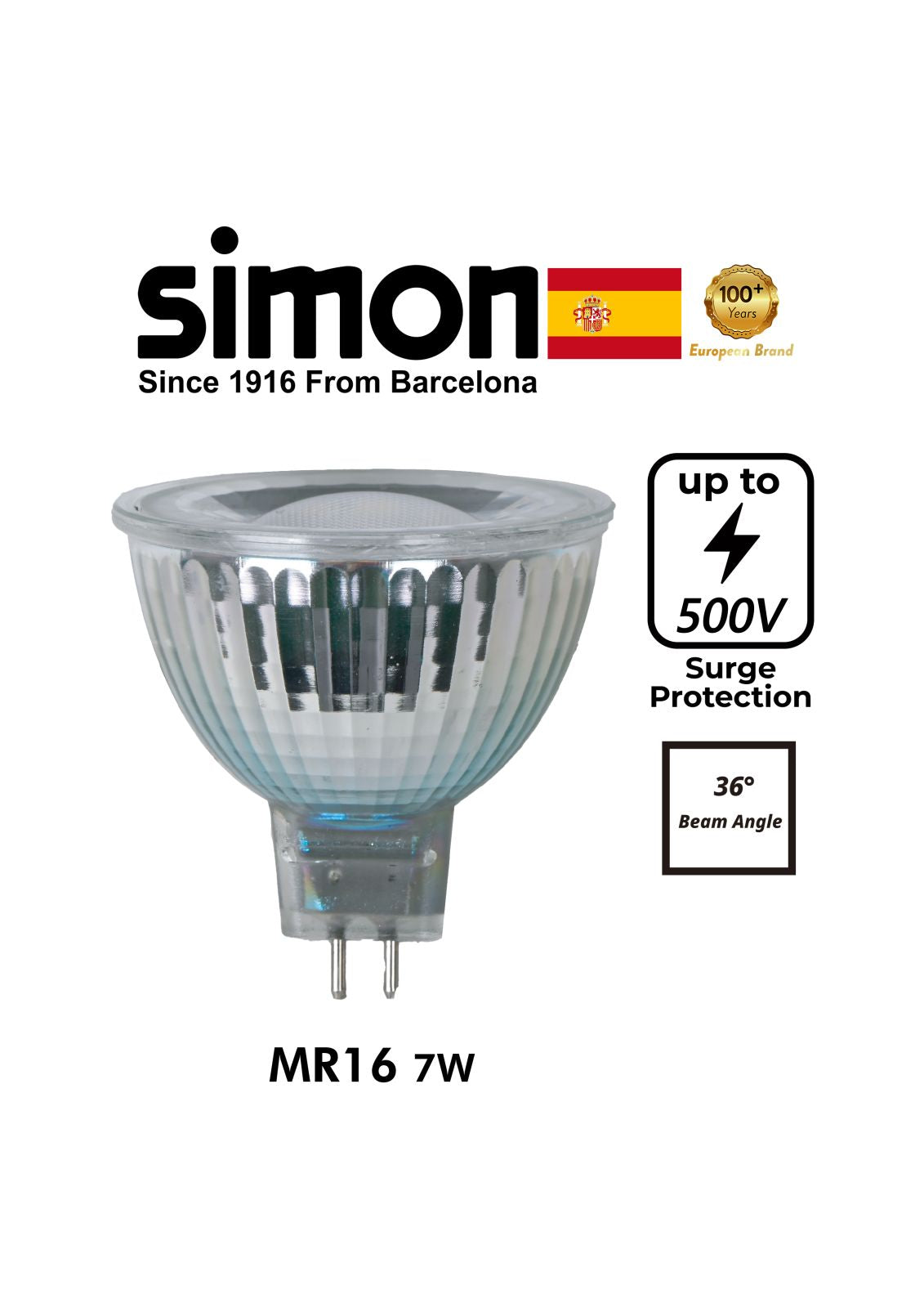 SIMON LED MR16 GLASS HV 7W 220v 36º – Lightforce Corporation