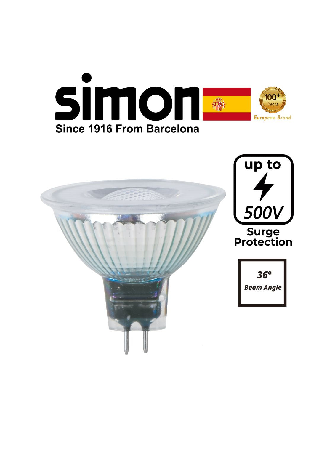 SIMON LED MR16 GLASS HV 5W 220v 36º – Lightforce Corporation
