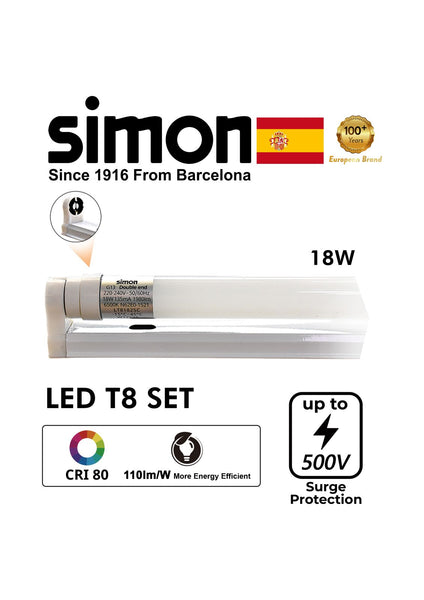 SIMON LED T8 Set 18W 6500K G13 Double-End