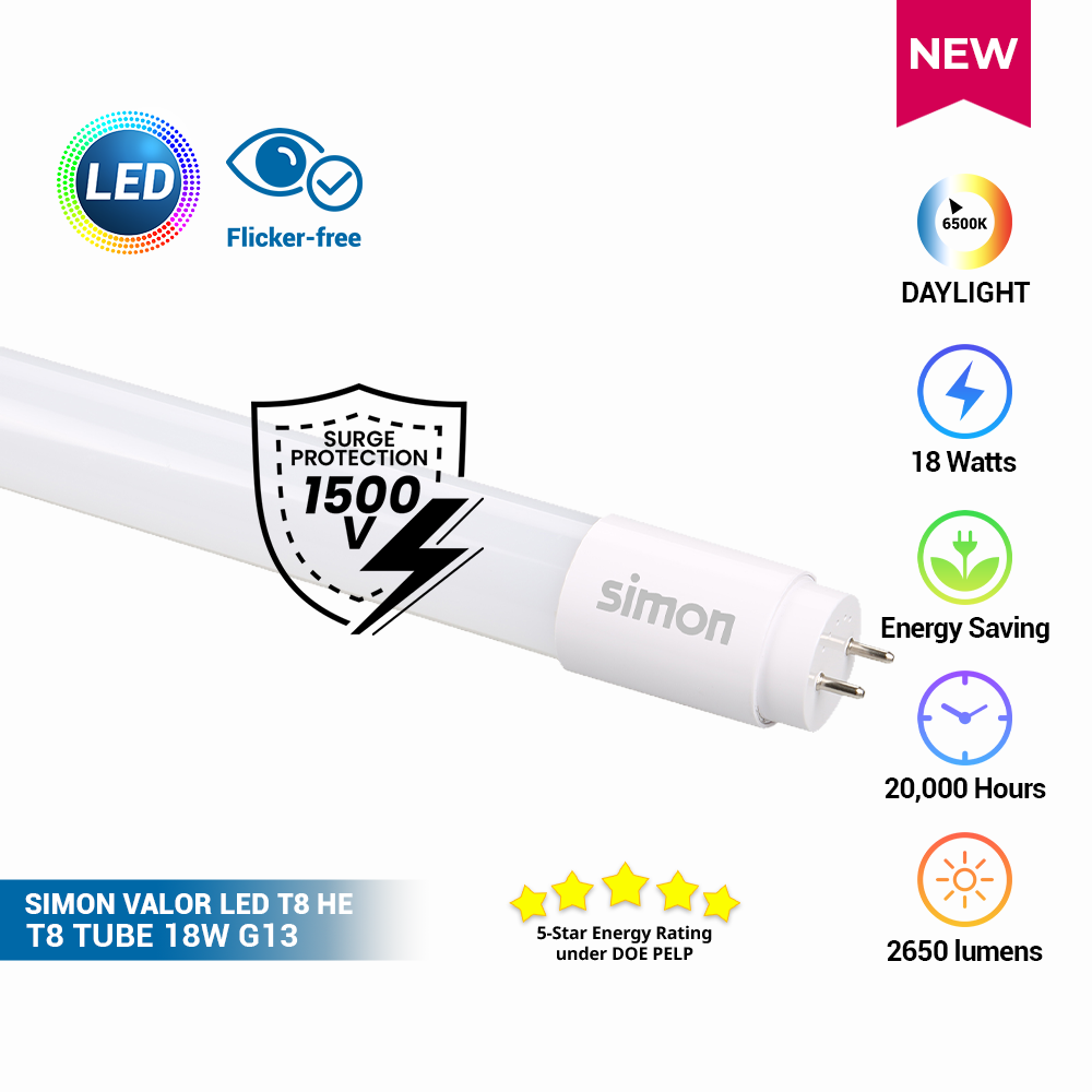 Simon Led SIMON LED T8 TUBE 18W 6500K DE – Lightforce Corporation