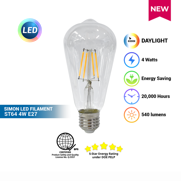 SIMON LED Filament ST64 4W E27