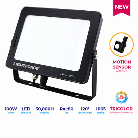 LED Floodlight Tricolor 100W + Motion Sensor