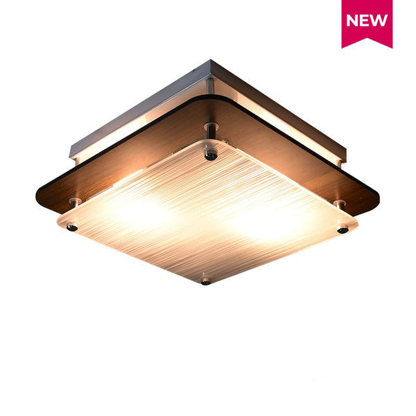 Lightforce Low Ceiling Lamp C5207-2 SQ Darkwood