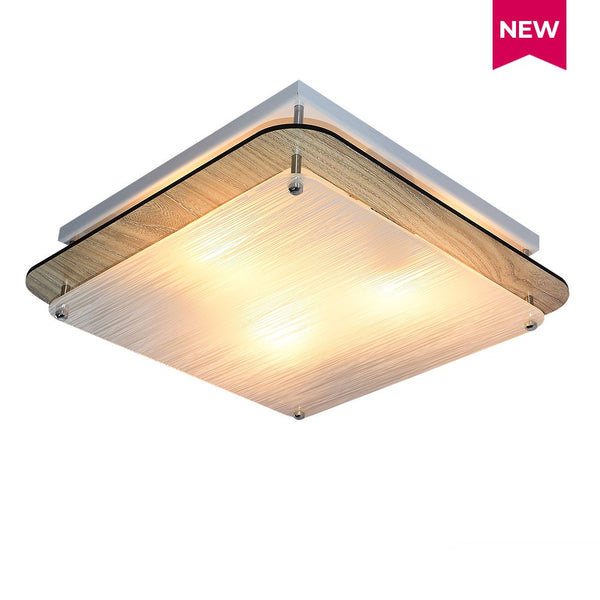 Lightforce Low Ceiling Lamp C5207-3 SQ Elmwood