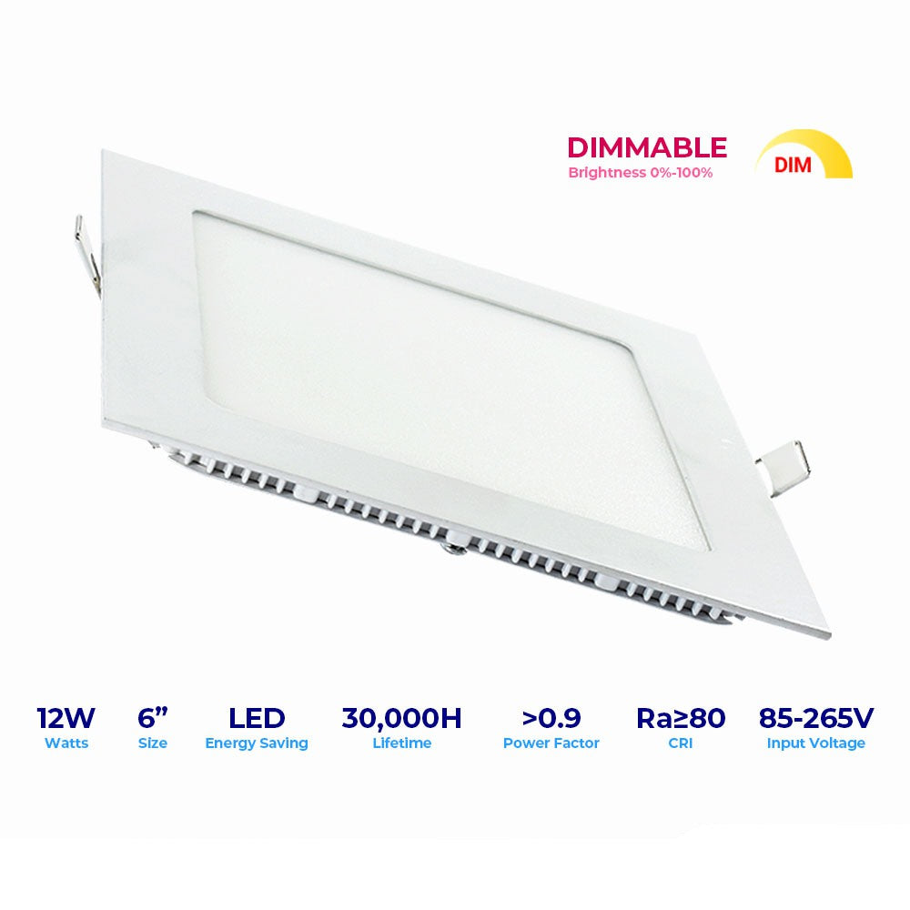 Lightforce Led Ultraslim Dimmable 12W SQ 6 inches 6500k