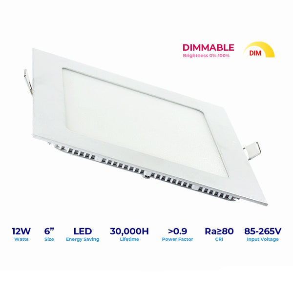 Lightforce Led Ultraslim Dimmable 12W SQ 6 inches 6500k