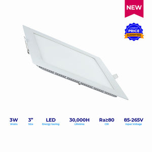 LED Superflat Essential 3" 3W SQ